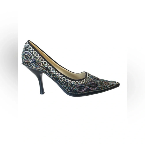 Shiekh pointed toe beaded embroidered heels - Picture 3 of 5